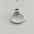 Emerald Faceted Silver Ring: 1.67gms Natural Untreated Emerald Heart Faceted Cut 925 Sterling Silver Prong Set Ring 5.5 US