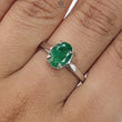 Emerald Faceted Silver Ring: 2.22gms Natural Untreated Emerald Oval Faceted Cut 925 Sterling Silver Prong Set Ring 6.85US