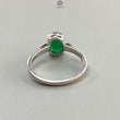 Emerald Faceted Silver Ring: 2.22gms Natural Untreated Emerald Oval Faceted Cut 925 Sterling Silver Prong Set Ring 6.85US