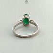 Emerald Faceted Silver Ring: 2.57gms Natural Untreated Emerald Oval Faceted Cut 925 Sterling Silver Prong Set Ring 7.5 US