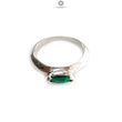 Emerald Faceted Silver Ring: 2.75gms Natural Untreated Emerald Marquise Faceted Cut 925 Sterling Silver Bezel Set Ring 7.25 US