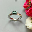 Emerald Faceted Silver Ring: 2.75gms Natural Untreated Emerald Marquise Faceted Cut 925 Sterling Silver Bezel Set Ring 7.25 US