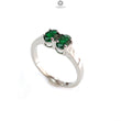 Emerald Faceted Silver Ring: 2.78gms Natural Untreated Emerald Oval Faceted Cut 925 Sterling Silver Prong Set Ring 8.25 US