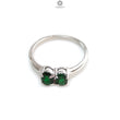 Emerald Faceted Silver Ring: 2.78gms Natural Untreated Emerald Oval Faceted Cut 925 Sterling Silver Prong Set Ring 8.25 US