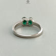 Emerald Faceted Silver Ring: 2.78gms Natural Untreated Emerald Oval Faceted Cut 925 Sterling Silver Prong Set Ring 8.25 US