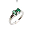 Emerald Faceted Silver Ring: 2.86gms Natural Untreated Emerald Oval Faceted Cut 925 Sterling Silver Prong Set Ring 7.5 US