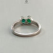 Emerald Faceted Silver Ring: 2.86gms Natural Untreated Emerald Oval Faceted Cut 925 Sterling Silver Prong Set Ring 7.5 US