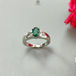 Emerald Faceted Silver Ring: 2.95gms Natural Untreated Emerald Oval Faceted Cut 925 Sterling Silver Prong Set Ring 6.5 US