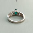 Emerald Faceted Silver Ring: 2.95gms Natural Untreated Emerald Oval Faceted Cut 925 Sterling Silver Prong Set Ring 6.5 US