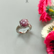 Star Ruby Silver Ring: 7.83gms Natural Untreated Star Ruby Oval Shape Cabochon 925 Sterling Silver Prong Set 8 US Ring | July Birthstone