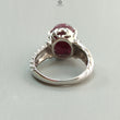 Star Ruby Silver Ring: 7.94gms Natural Untreated Star Ruby Oval Shape Cabochon 925 Sterling Silver Prong Set 8 US Ring | July Birthstone