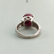 Star Ruby Silver Ring: 7.98gms Natural Untreated Star Ruby Oval Shape Cabochon 925 Sterling Silver Prong Set 8 US Ring | July Birthstone