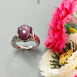 Star Ruby Silver Ring: 8.13gms Natural Untreated Star Ruby Oval Shape Cabochon 925 Sterling Silver Prong Set 7.85 US Ring | July Birthstone