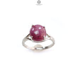 Star Ruby Silver Ring: 2.81gms Natural Untreated Star Ruby Oval Shape Cabochon 925 Sterling Silver Prong Set 6.5 US Ring | July Birthstone