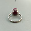 Star Ruby Silver Ring: 2.81gms Natural Untreated Star Ruby Oval Shape Cabochon 925 Sterling Silver Prong Set 6.5 US Ring | July Birthstone