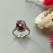 Star Ruby Silver Ring: 4.45gms Natural Untreated Star Ruby Oval Shape Cabochon 925 Sterling Silver Prong Set 8 US Ring | July Birthstone