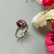 Star Ruby Silver Ring: 4.45gms Natural Untreated Star Ruby Oval Shape Cabochon 925 Sterling Silver Prong Set 8 US Ring | July Birthstone