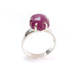 Ruby Cabochon Sugar Loaf Ring: 4.99gms Natural Untreated Sheen Ruby Cabochon 925 Sterling Silver Prong Set Adjustable Ring