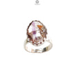 Amethyst Plain Silver Ring: 5.31gms Natural Untreated Super Seven Amethyst Fancy Shape Plain 925 Sterling Silver Bezel Set Adjustable Ring