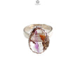 Amethyst Plain Silver Ring: 5.31gms Natural Untreated Super Seven Amethyst Fancy Shape Plain 925 Sterling Silver Bezel Set Adjustable Ring