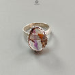 Amethyst Plain Silver Ring: 5.31gms Natural Untreated Super Seven Amethyst Fancy Shape Plain 925 Sterling Silver Bezel Set Adjustable Ring