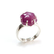 Ruby Cabochon Sugar Loaf Ring: 5.47gms Natural Untreated Sheen Ruby Cabochon 925 Sterling Silver Prong Set Adjustable Ring