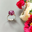 Ruby Cabochon Sugar Loaf Ring: 5.47gms Natural Untreated Sheen Ruby Cabochon 925 Sterling Silver Prong Set Adjustable Ring