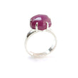 Ruby Cabochon Sugar Loaf Ring: 5.47gms Natural Untreated Sheen Ruby Cabochon 925 Sterling Silver Prong Set Adjustable Ring