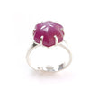 Ruby Cabochon Sugar Loaf Ring: 5.56gms Natural Untreated Sheen Ruby Cabochon 925 Sterling Silver Prong Set Adjustable Ring