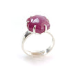 Ruby Cabochon Sugar Loaf Ring: 5.56gms Natural Untreated Sheen Ruby Cabochon 925 Sterling Silver Prong Set Adjustable Ring