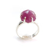 Ruby Cabochon Sugar Loaf Ring: 5.73gms Natural Untreated Sheen Ruby Cabochon 925 Sterling Silver Prong Set Adjustable Ring