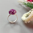 Ruby Cabochon Sugar Loaf Ring: 6.51gms Natural Untreated Sheen Ruby Cabochon 925 Sterling Silver Prong Set Adjustable Ring