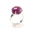 Ruby Cabochon Sugar Loaf Ring: 6.51gms Natural Untreated Sheen Ruby Cabochon 925 Sterling Silver Prong Set Adjustable Ring