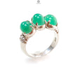 Green Chrysoprase Cabochon Silver Ring: 5.22gms Natural Untreated Chrysoprase Oval Shape Plain 925 Sterling Silver Prong Set Ring 8 US