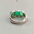 Green Chrysoprase Cabochon Silver Ring: 5.22gms Natural Untreated Chrysoprase Oval Shape Plain 925 Sterling Silver Prong Set Ring 8 US