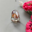 Amethyst Plain Silver Ring: 7.90gms Natural Untreated Super Seven Amethyst Oval Shape Plain 925 Sterling Silver Bezel Set Adjustable Ring
