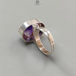 Amethyst Plain Silver Ring: 8.92gms Natural Untreated Super Seven Amethyst Oval Shape Plain 925 Sterling Silver Bezel Set Adjustable Ring