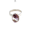 Amethyst Plain Silver Ring: 4.39gms Natural Untreated Super Seven Amethyst Oval Shape Plain 925 Sterling Silver Bezel Set Adjustable Ring