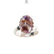 Amethyst Plain Silver Ring: 4.39gms Natural Untreated Super Seven Amethyst Oval Shape Plain 925 Sterling Silver Bezel Set Adjustable Ring
