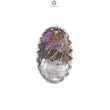 Amethyst Plain Silver Ring: 11.05gms Natural Untreated Super Seven Amethyst Oval Shape Plain 925 Sterling Silver Bezel Set Adjustable Ring