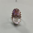 Amethyst Plain Silver Ring: 11.05gms Natural Untreated Super Seven Amethyst Oval Shape Plain 925 Sterling Silver Bezel Set Adjustable Ring