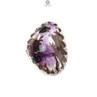 Amethyst Plain Silver Ring: 11.43gms Natural Untreated Super Seven Amethyst Fancy Shape Plain 925 Sterling Silver Bezel Set Adjustable Ring