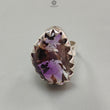 Amethyst Plain Silver Ring: 11.43gms Natural Untreated Super Seven Amethyst Fancy Shape Plain 925 Sterling Silver Bezel Set Adjustable Ring