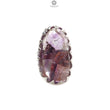 Amethyst Plain Silver Ring: 10.32gms Natural Untreated Super Seven Amethyst Oval Shape Plain 925 Sterling Silver Bezel Set Adjustable Ring