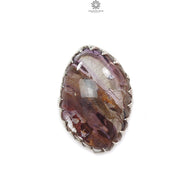 Amethyst Plain Silver Ring: 10.46gms Natural Untreated Super Seven Amethyst Fancy Shape Plain 925 Sterling Silver Bezel Set Adjustable Ring