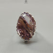 Amethyst Plain Silver Ring: 10.46gms Natural Untreated Super Seven Amethyst Fancy Shape Plain 925 Sterling Silver Bezel Set Adjustable Ring