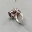 Amethyst Plain Silver Ring: 10.46gms Natural Untreated Super Seven Amethyst Fancy Shape Plain 925 Sterling Silver Bezel Set Adjustable Ring