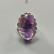Amethyst Plain Silver Ring: 10.55gms Natural Untreated Super Seven Amethyst Oval Shape Plain 925 Sterling Silver Bezel Set Adjustable Ring