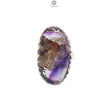 Amethyst Plain Silver Ring: 9.92gms Natural Untreated Super Seven Amethyst Oval Shape Plain 925 Sterling Silver Bezel Set Adjustable Ring