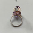Amethyst Plain Silver Ring: 9.92gms Natural Untreated Super Seven Amethyst Oval Shape Plain 925 Sterling Silver Bezel Set Adjustable Ring